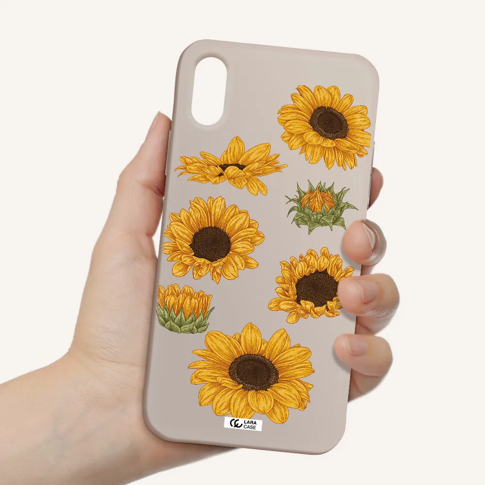 Sunflower Apple iPhone X Silicone Stone Case