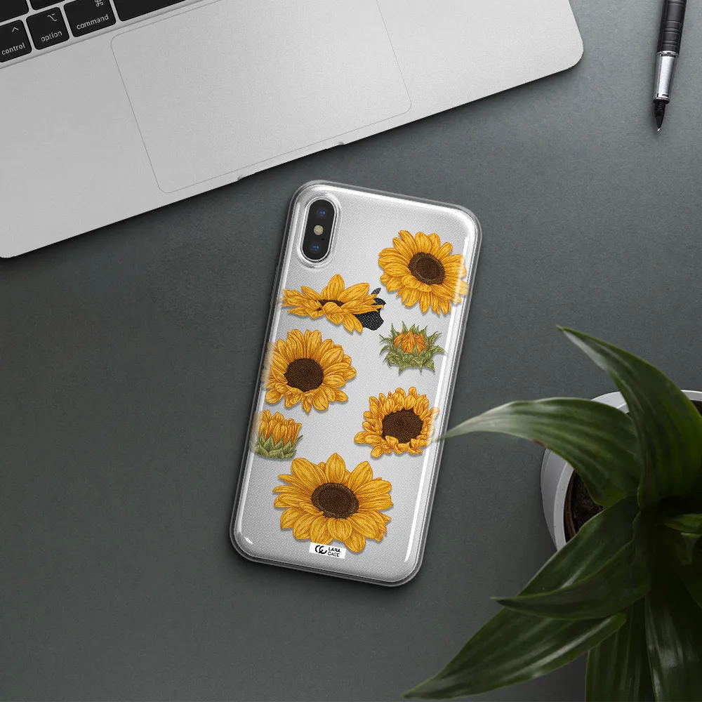 Sunflower Apple iPhone XS Clear TPU Case