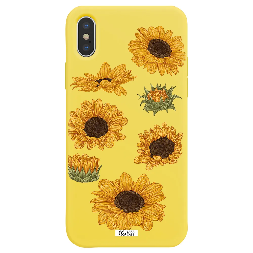 Sunflower Apple iPhone XS Silicone canary yellow Case