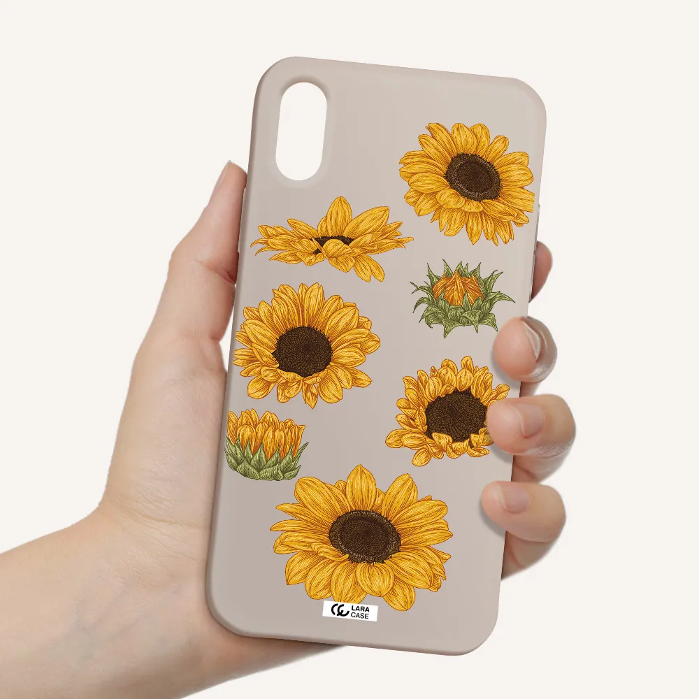 Sunflower Apple iPhone XS Silicone Stone Case