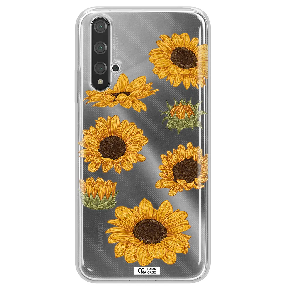 Sunflower Huawei Nova 5t Clear TPU Case