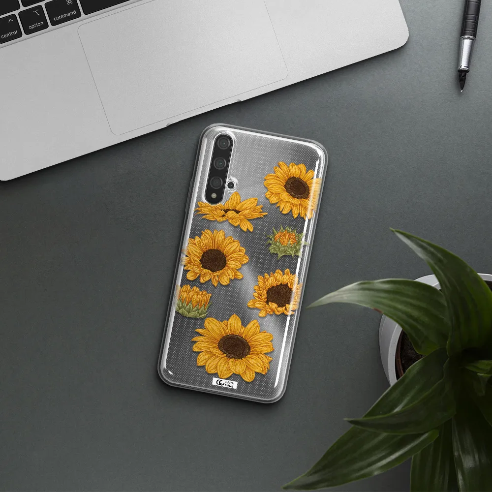 Sunflower Huawei Nova 5t Clear TPU Case