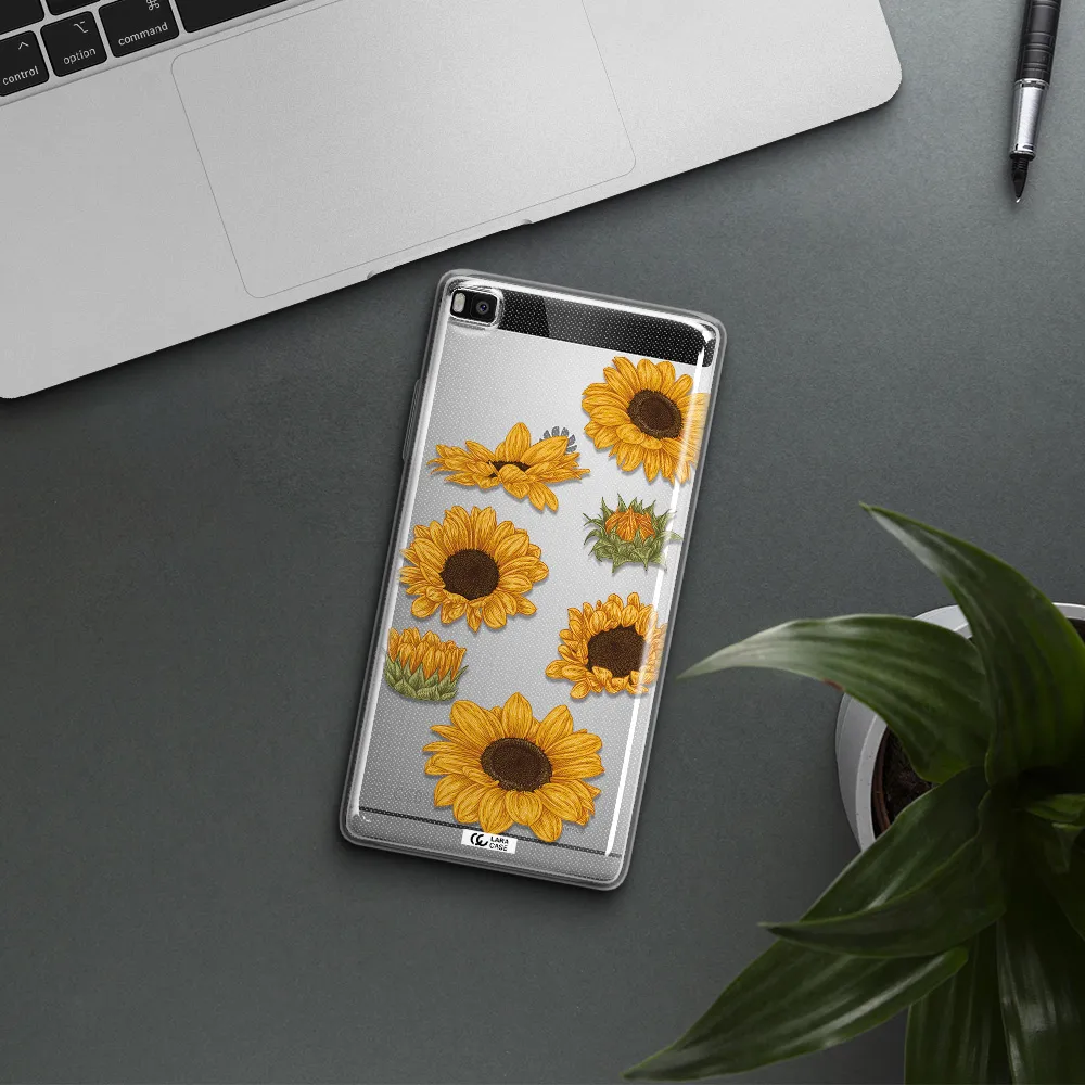 Sunflower Huawei P8 Clear TPU Case
