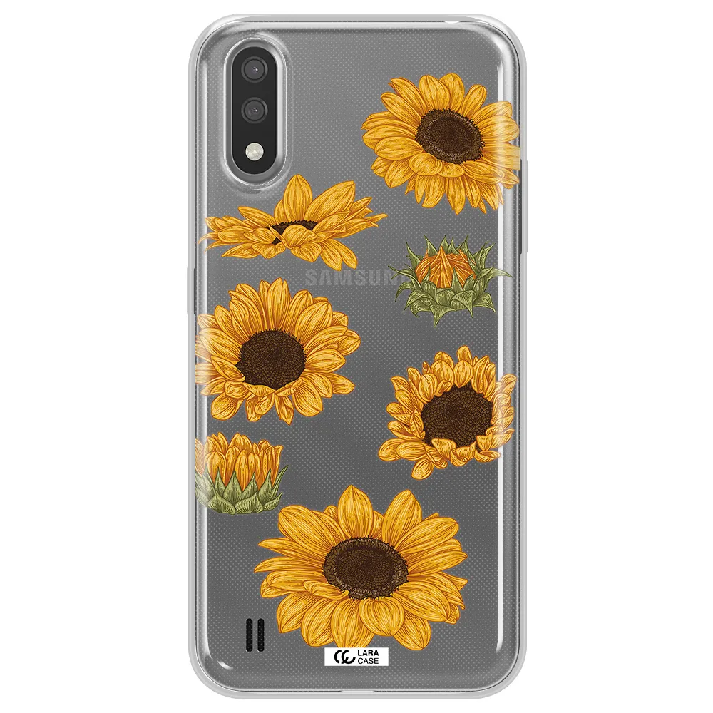 Sunflower Samsung A01 Clear TPU Case