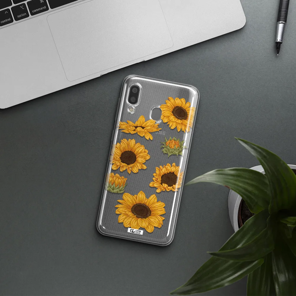 Sunflower Samsung A20 Clear TPU Case