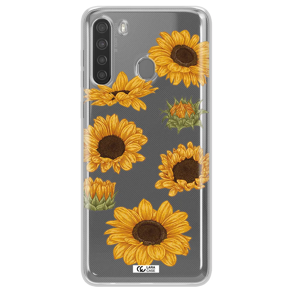 Sunflower Samsung A21 Clear TPU Case