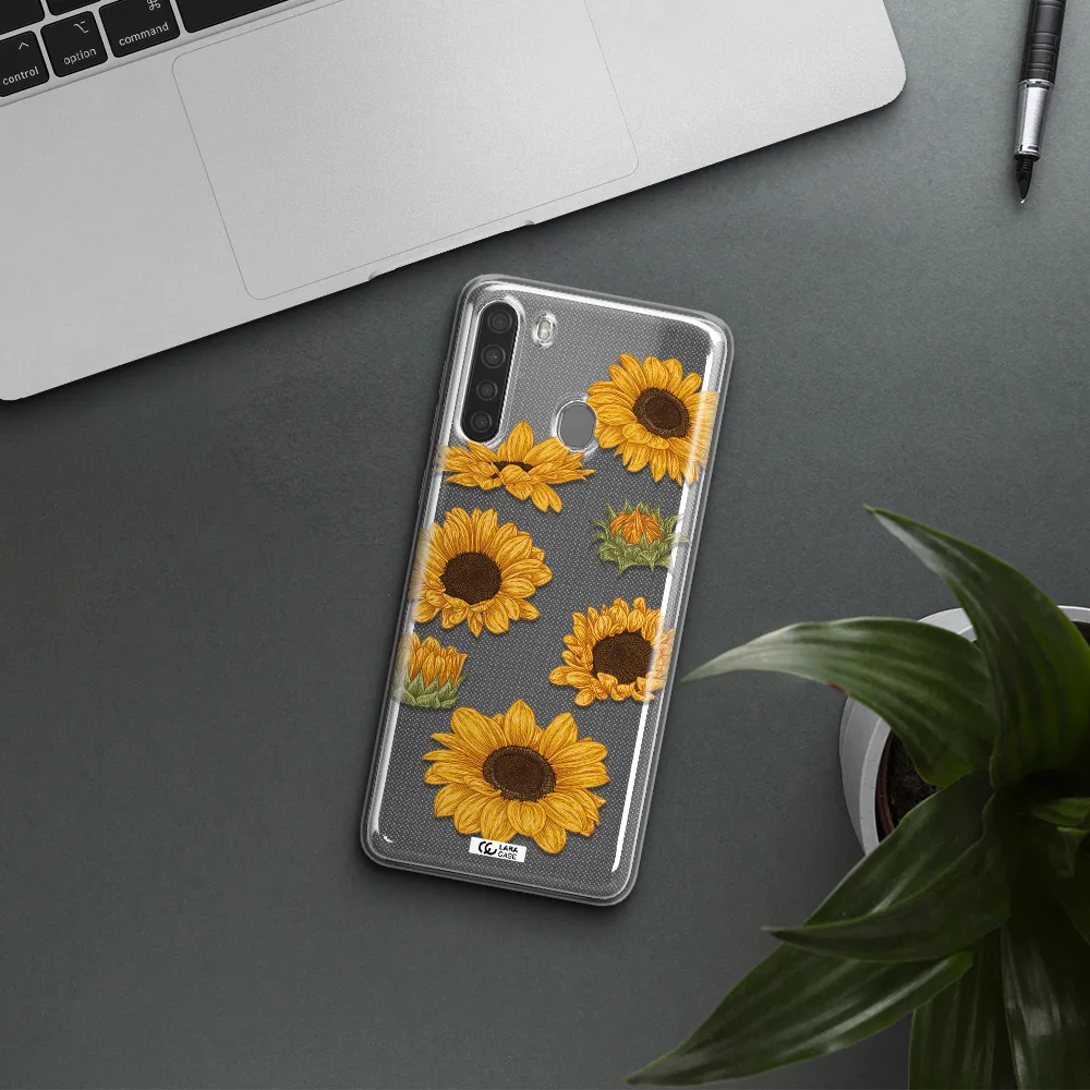 Sunflower Samsung A21 Clear TPU Case