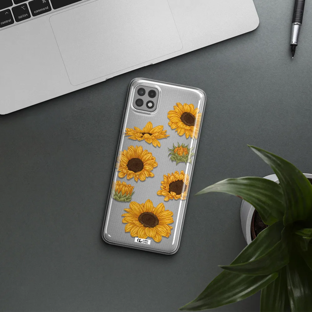Sunflower Samsung A22 5g Clear TPU Case