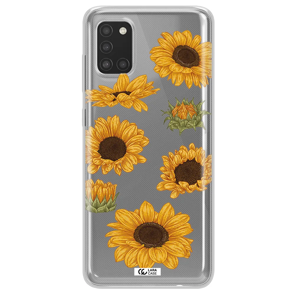 Sunflower Samsung A31 Clear TPU Case