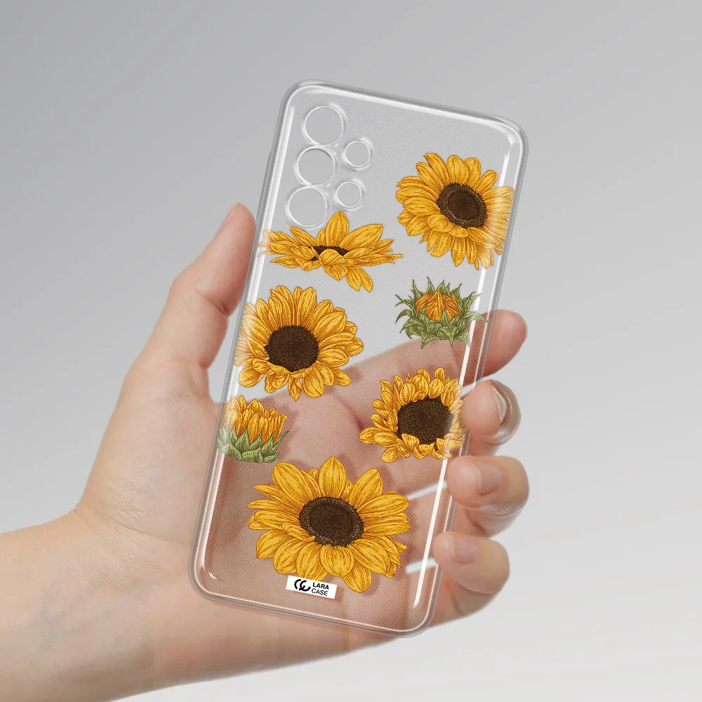 Sunflower Samsung A32 Clear TPU Case