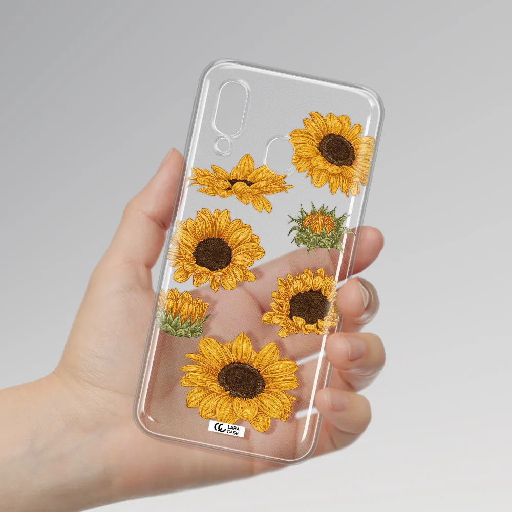 Sunflower Samsung A40 Clear TPU Case