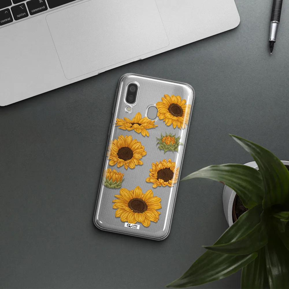 Sunflower Samsung A40 Clear TPU Case