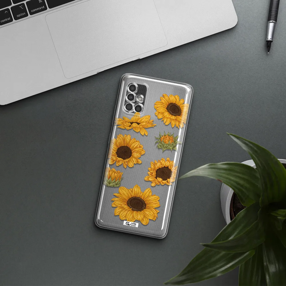 Sunflower Samsung A40S Clear Tpu Case