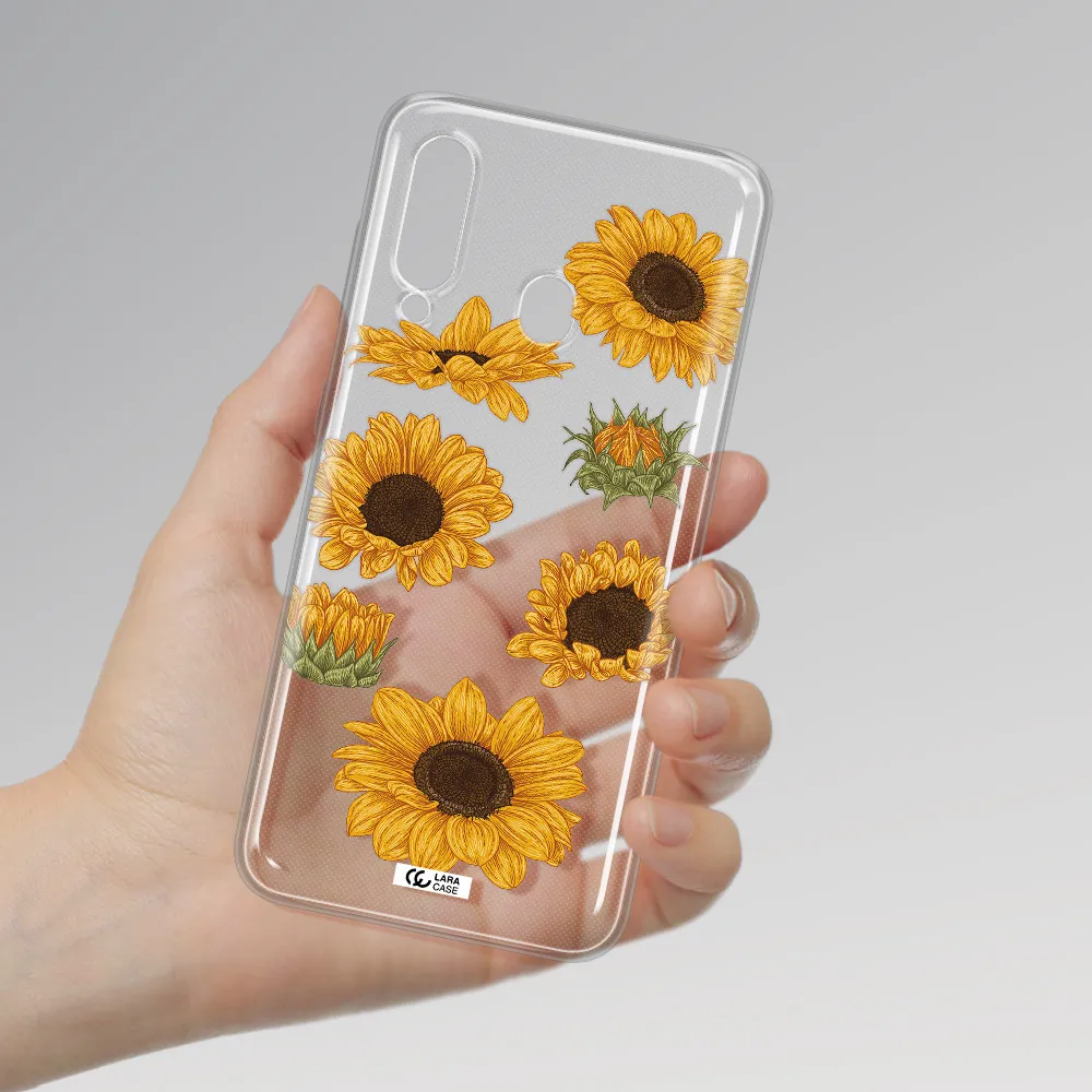 Sunflower Samsung A60 Clear TPU Case