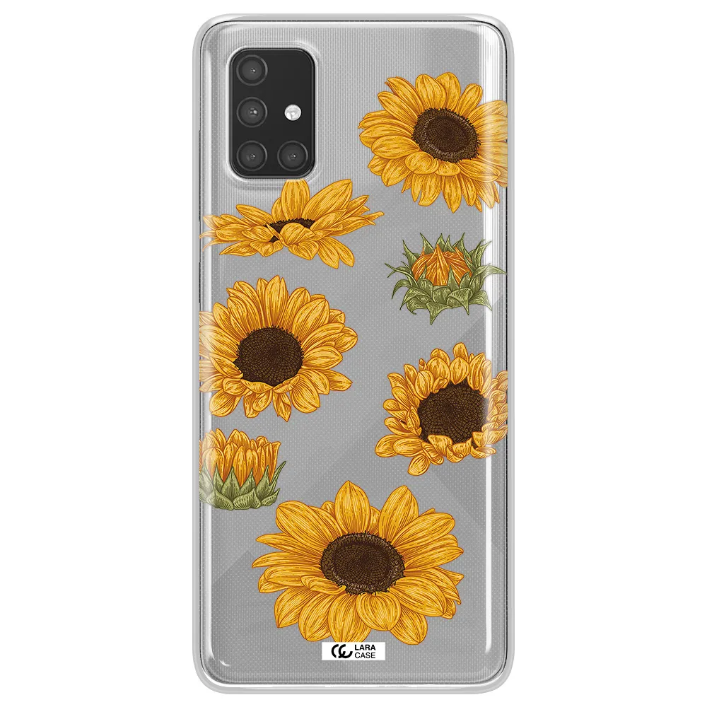Sunflower Samsung A71 Clear TPU Case