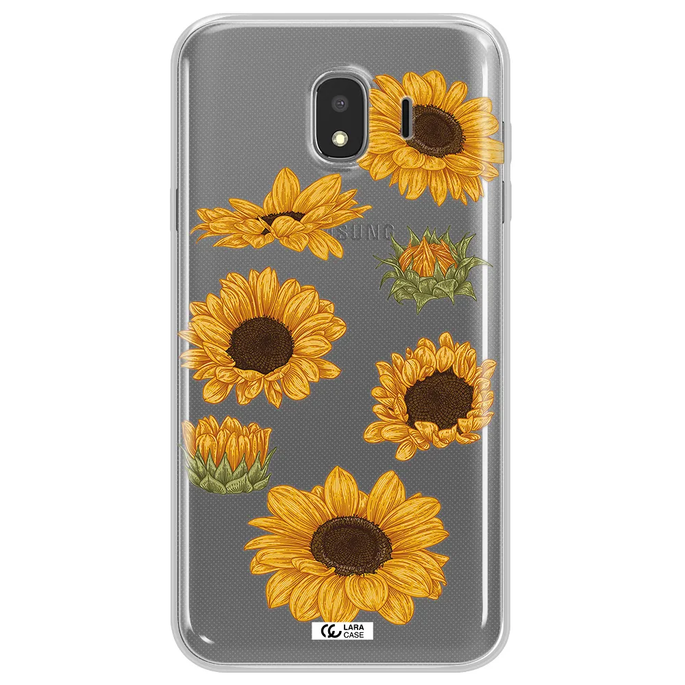 Sunflower Samsung J4 Clear TPU Case