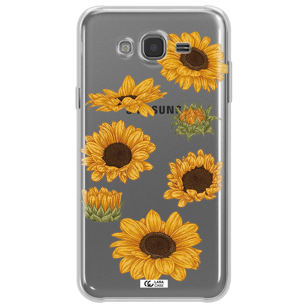Sunflower Samsung J7 Clear TPU Case