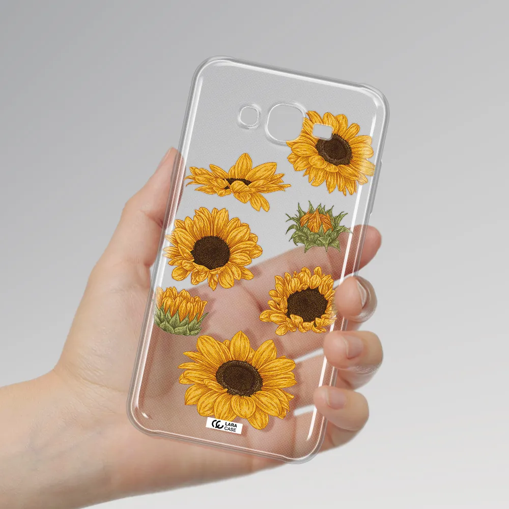 Sunflower Samsung J7 Clear TPU Case