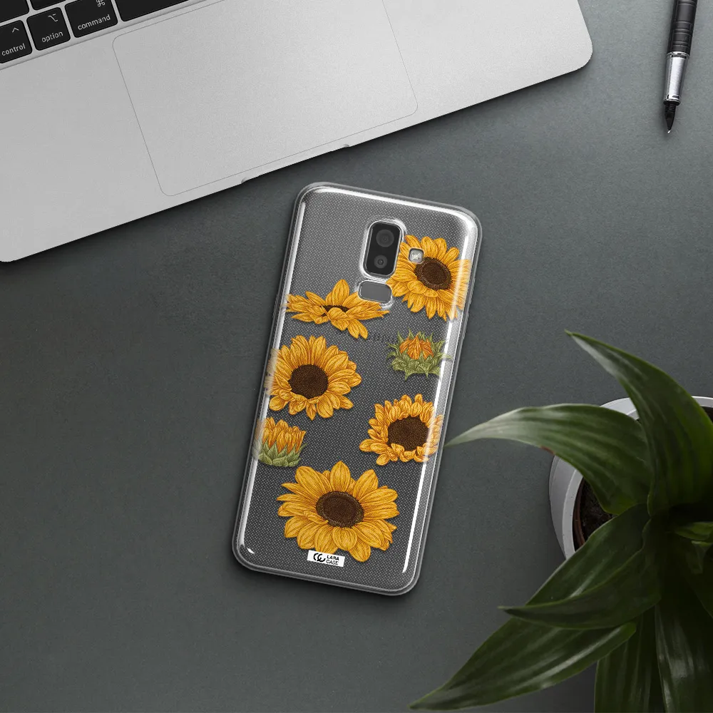 Sunflower Samsung J8 Clear TPU Case