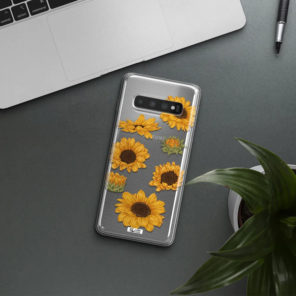 Sunflower Samsung S10 Plus Clear TPU Case