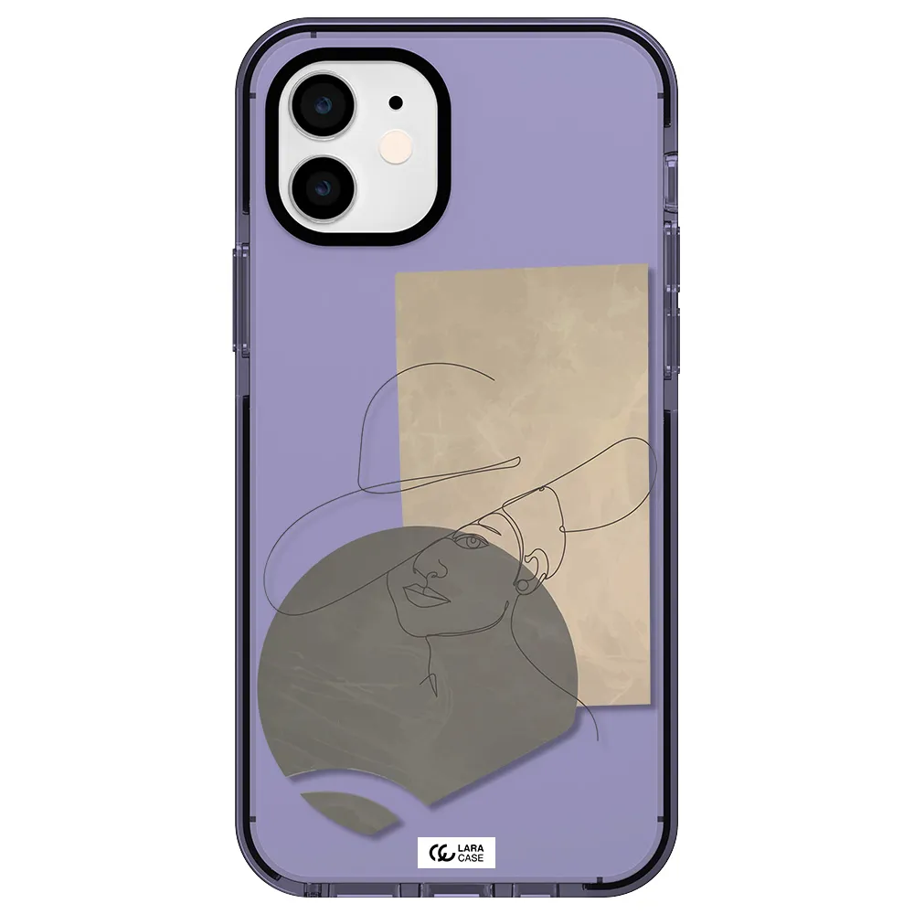 The Lady In The Hat Line Art Apple iPhone 11 impact Lilac Case