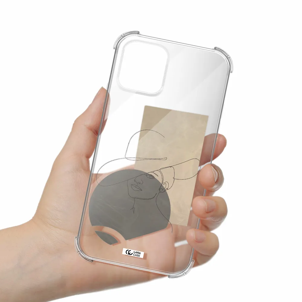The Lady In The Hat Line Art Apple iPhone 11 pro max Clear PC Case
