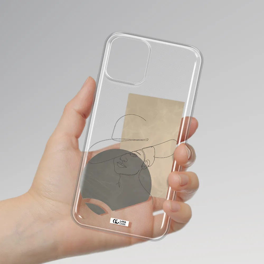The Lady In The Hat Line Art Apple iPhone 11 pro max Clear TPU Case