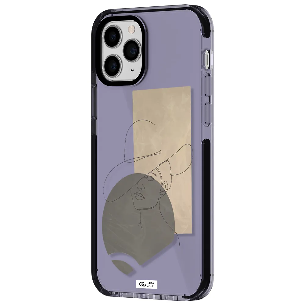 The Lady In The Hat Line Art Apple iPhone 11 pro max impact Lilac Case