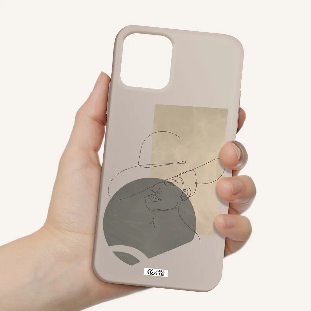 The Lady In The Hat Line Art Apple iPhone 11 pro max Silicone Stone Case