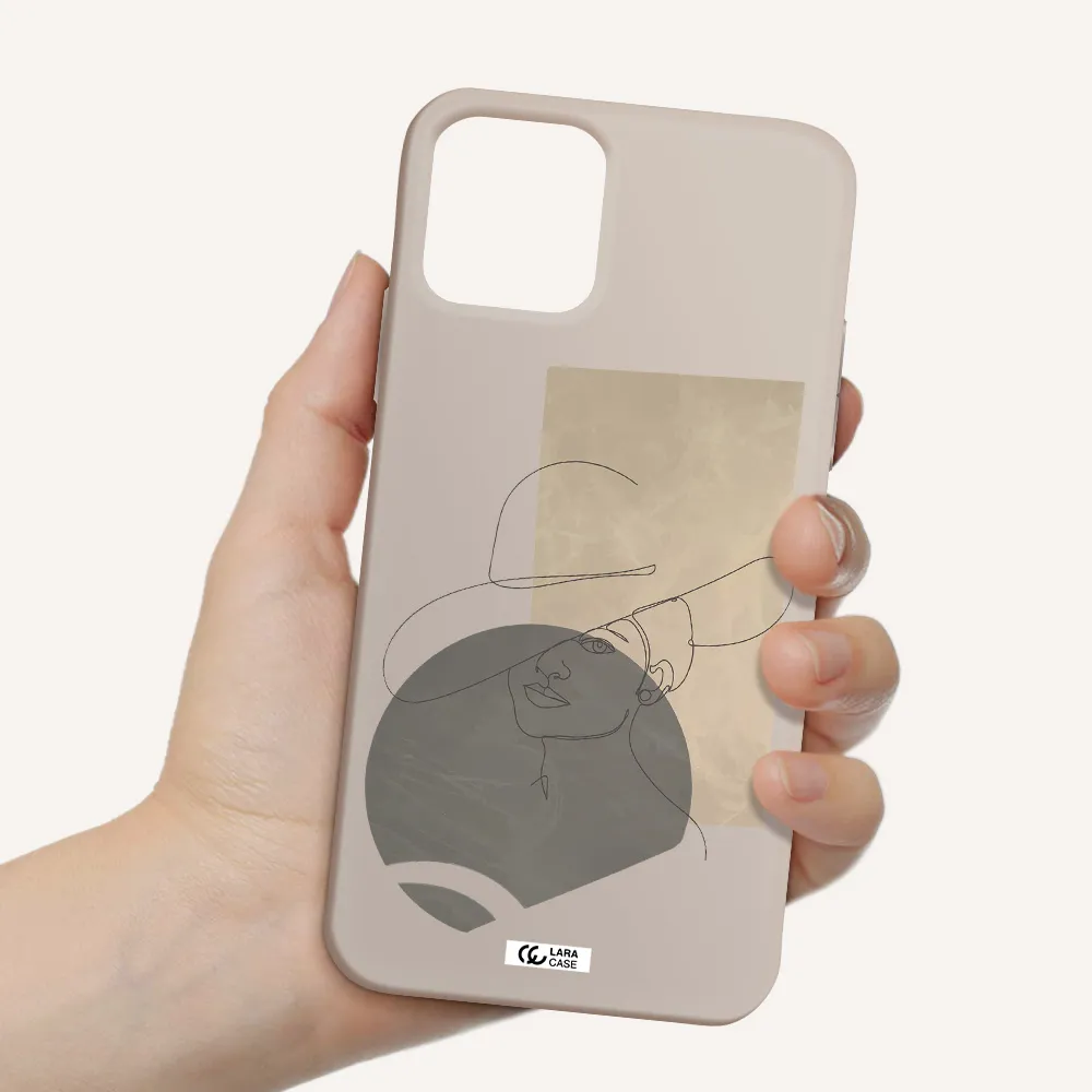 The Lady In The Hat Line Art Apple iPhone 11 pro Silicone Stone Case