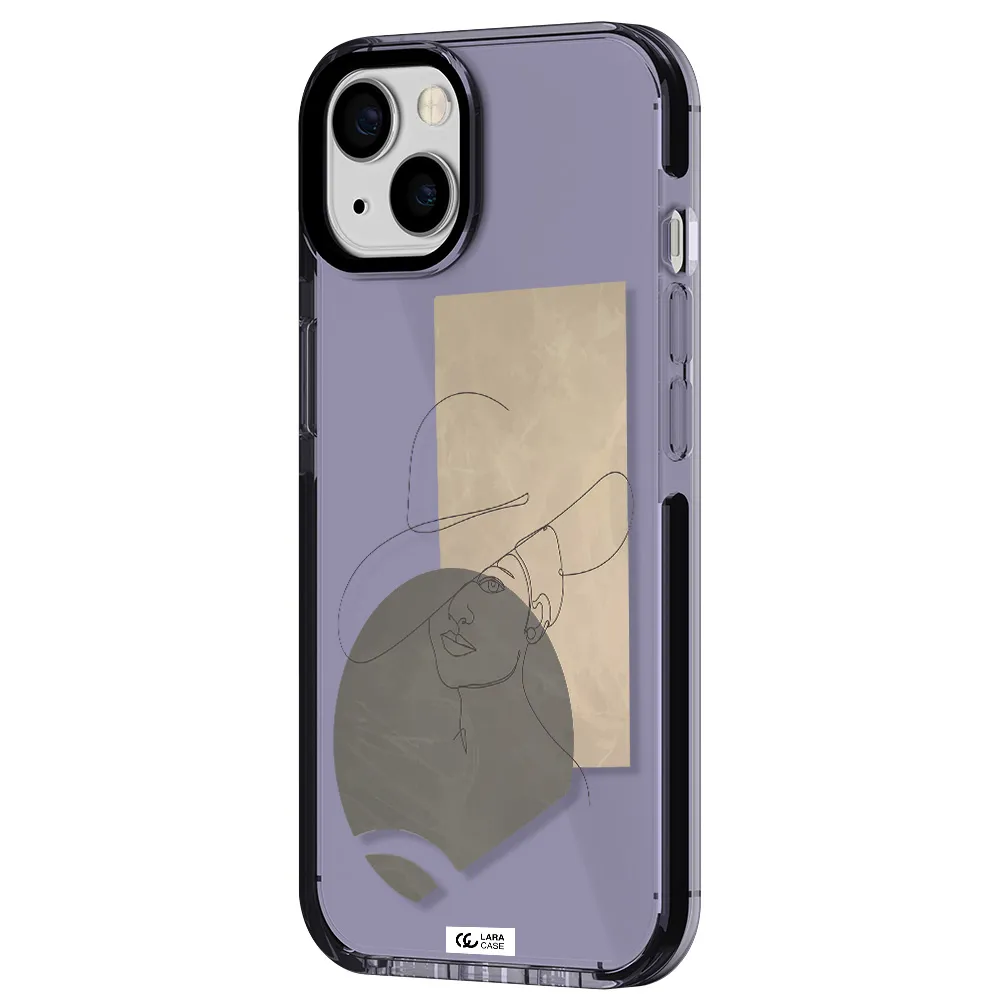 The Lady In The Hat Line Art Apple iPhone 13 impact Lilac Case