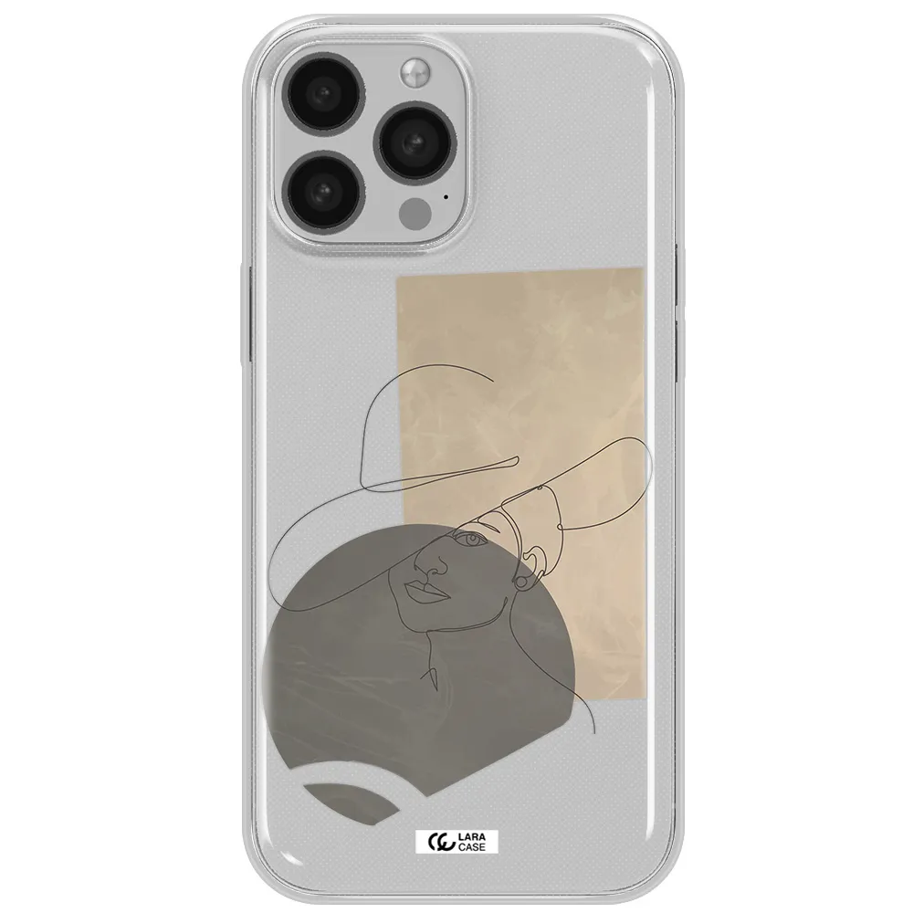 The Lady In The Hat Line Art Apple iPhone 13 Pro Clear TPU Case