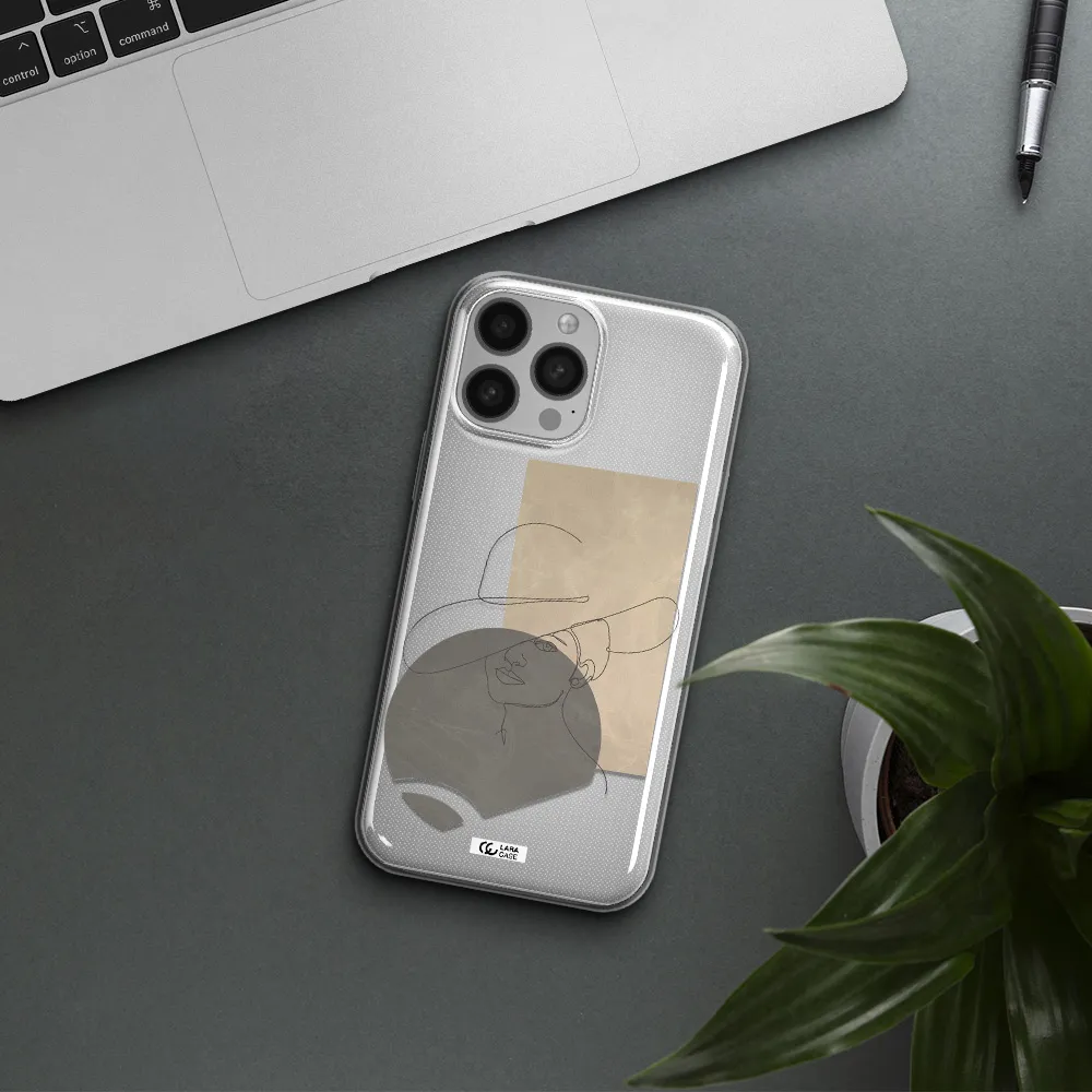 The Lady In The Hat Line Art Apple iPhone 13 Pro Clear TPU Case