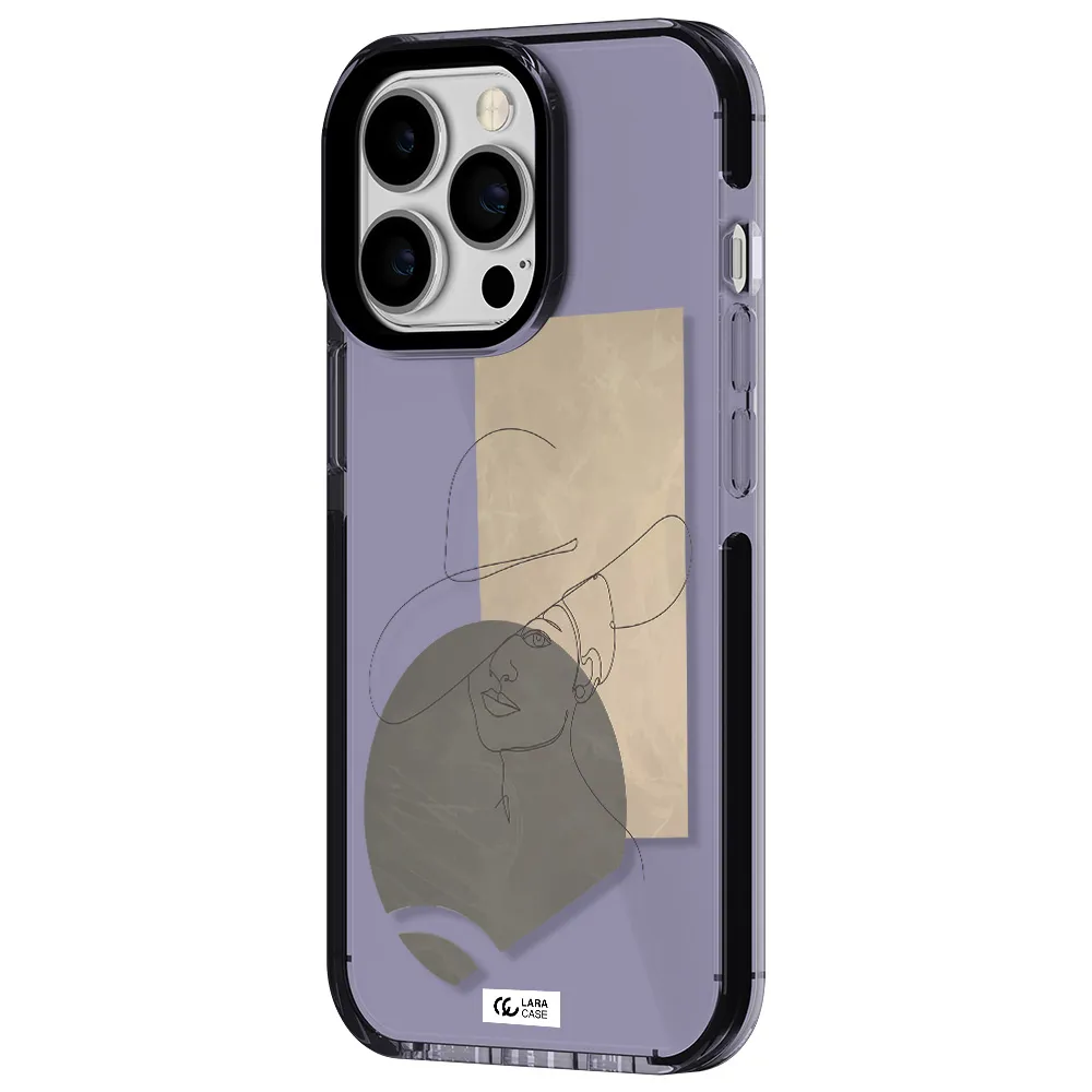 The Lady In The Hat Line Art Apple iPhone 13 Pro impact Lilac Case