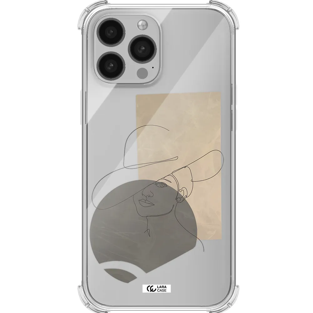 The Lady In The Hat Line Art Apple iPhone 13 Pro Max Clear PC Case