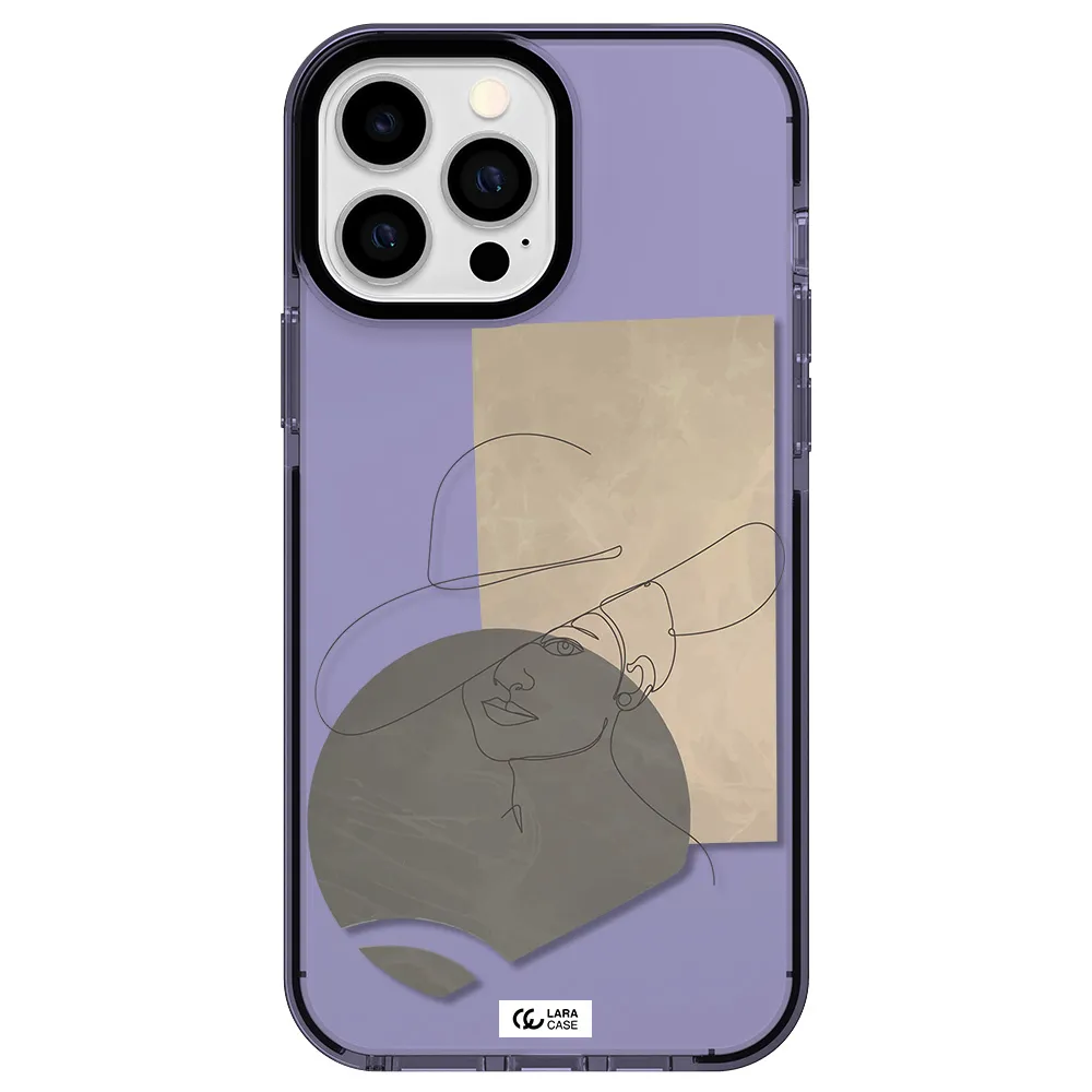 The Lady In The Hat Line Art Apple iPhone 13 Pro Max impact Lilac Case