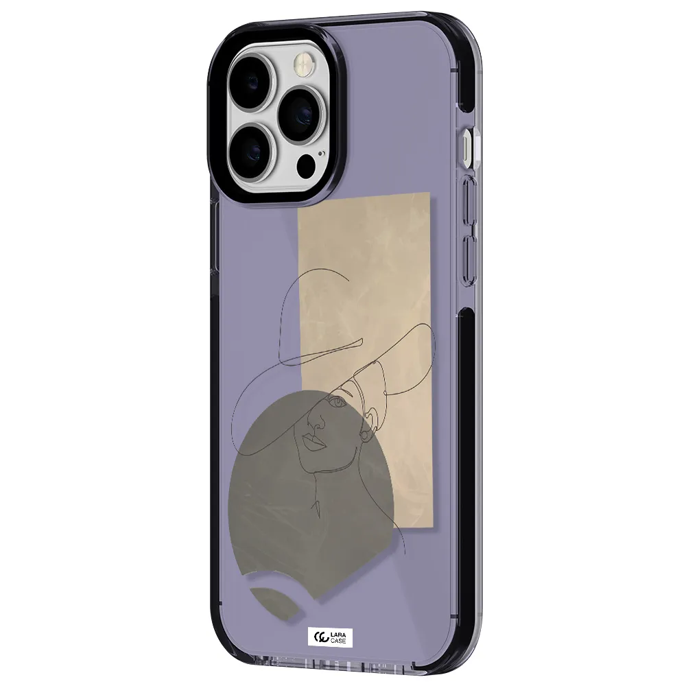 The Lady In The Hat Line Art Apple iPhone 13 Pro Max impact Lilac Case