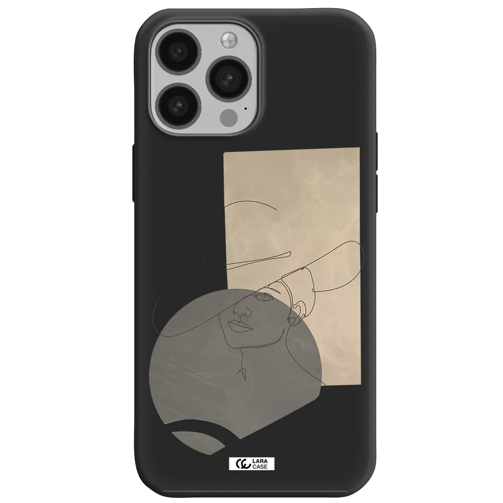The Lady In The Hat Line Art Apple iPhone 13 Pro Silicone black Case