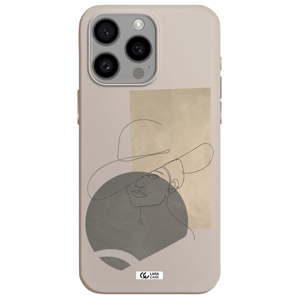 The Lady In The Hat Line Art Apple Iphone 15 Pro max Silicone Stone Case