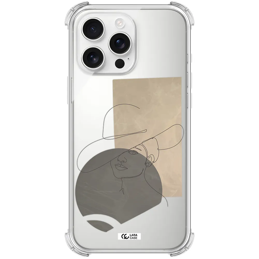The Lady In The Hat Line Art Apple Iphone 16 Pro Max Clear Pc Case