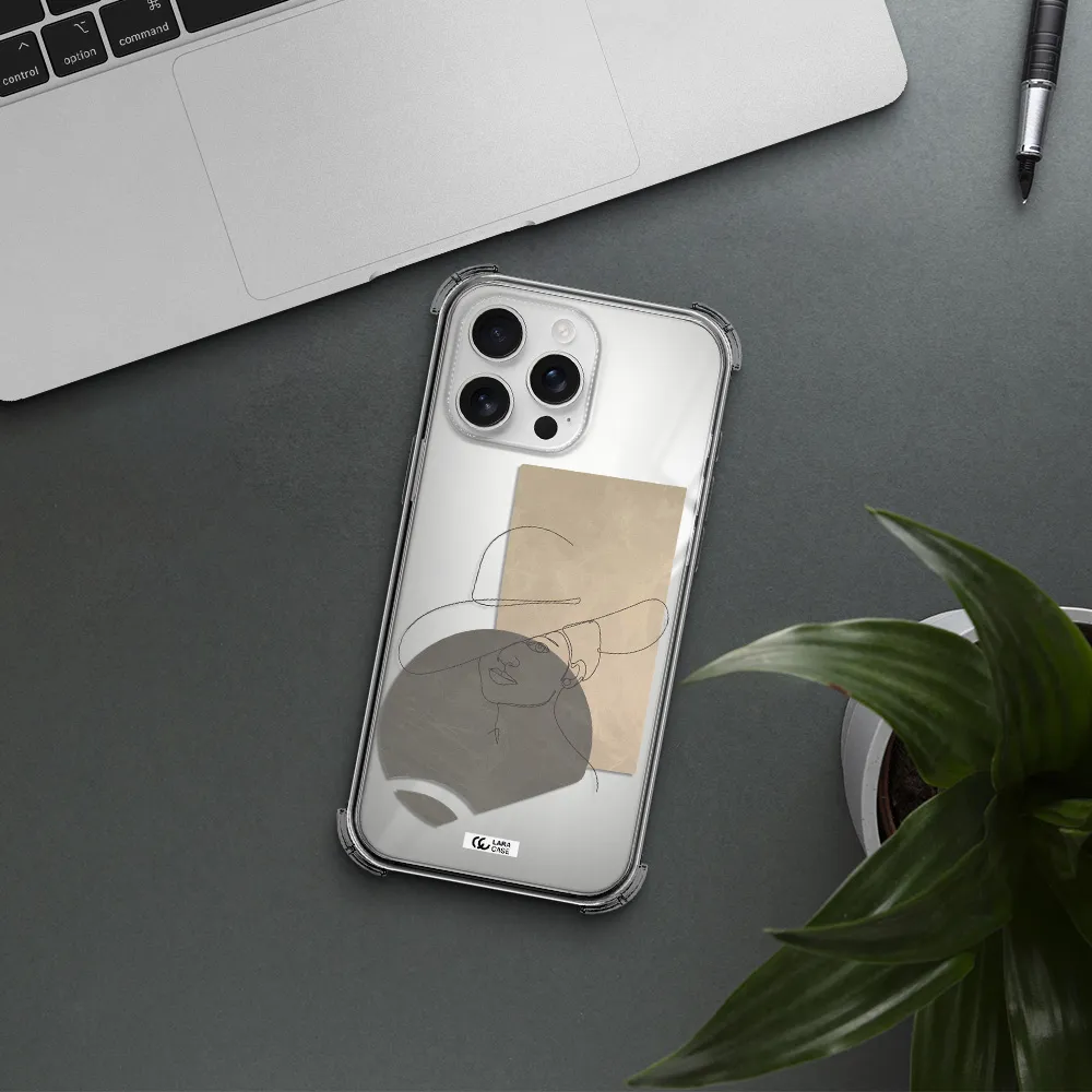 The Lady In The Hat Line Art Apple Iphone 16 Pro Max Clear Pc Case