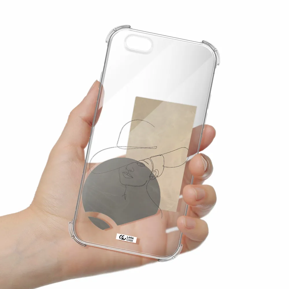 The Lady In The Hat Line Art Apple iPhone 6 Clear PC Case