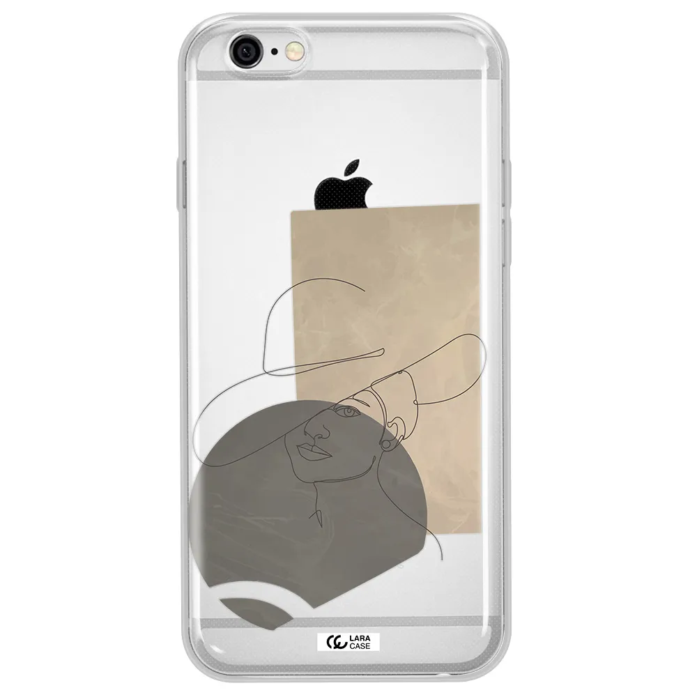 The Lady In The Hat Line Art Apple iPhone 6 Clear TPU Case