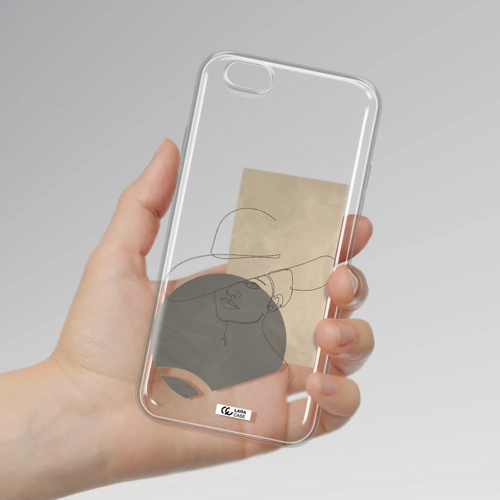 The Lady In The Hat Line Art Apple iPhone 6 Clear TPU Case