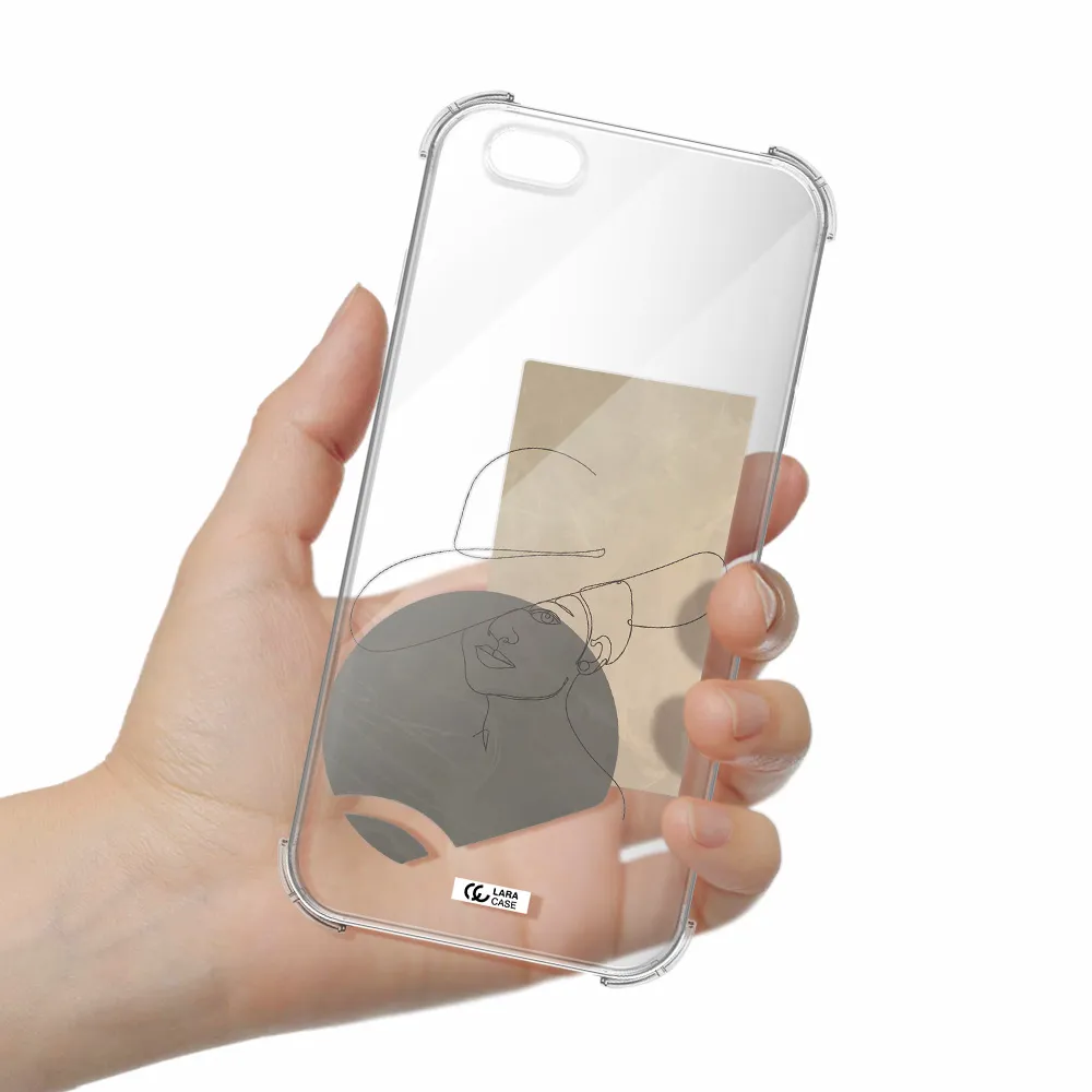 The Lady In The Hat Line Art Apple iPhone 6 plus Clear PC Case