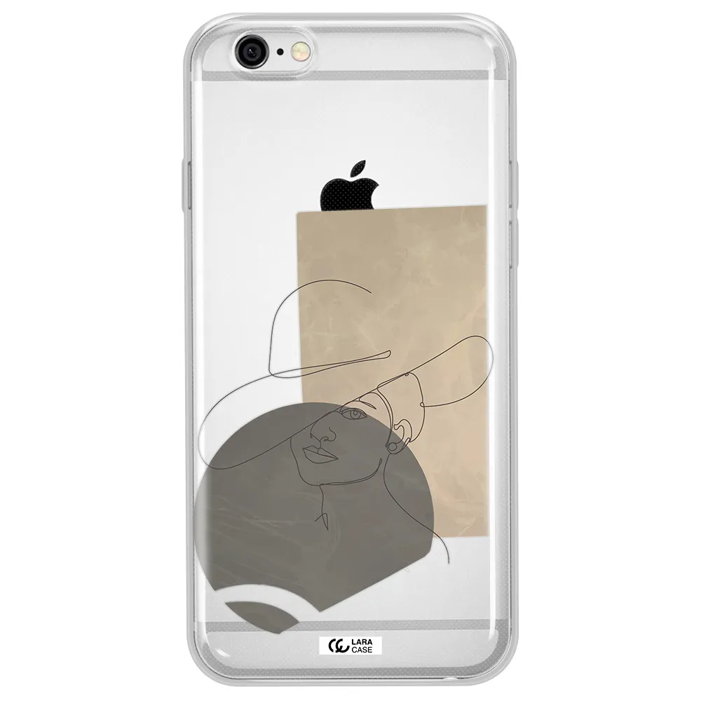The Lady In The Hat Line Art Apple iPhone 6 plus Clear TPU Case