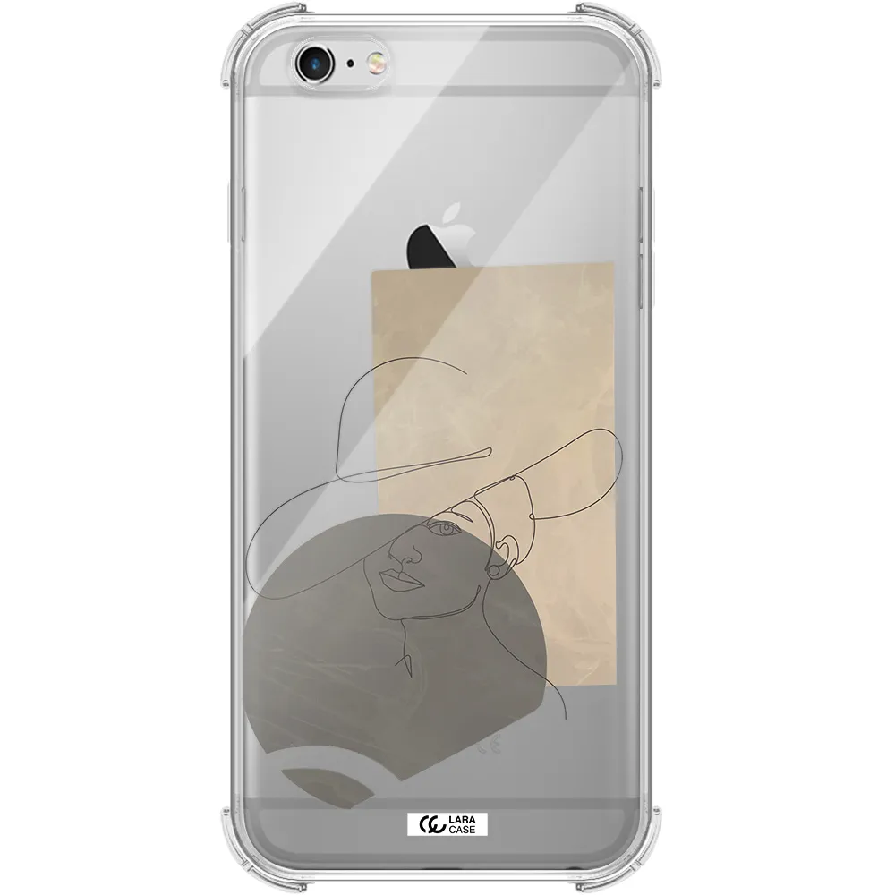 The Lady In The Hat Line Art Apple iPhone 6 s plus Clear PC Case