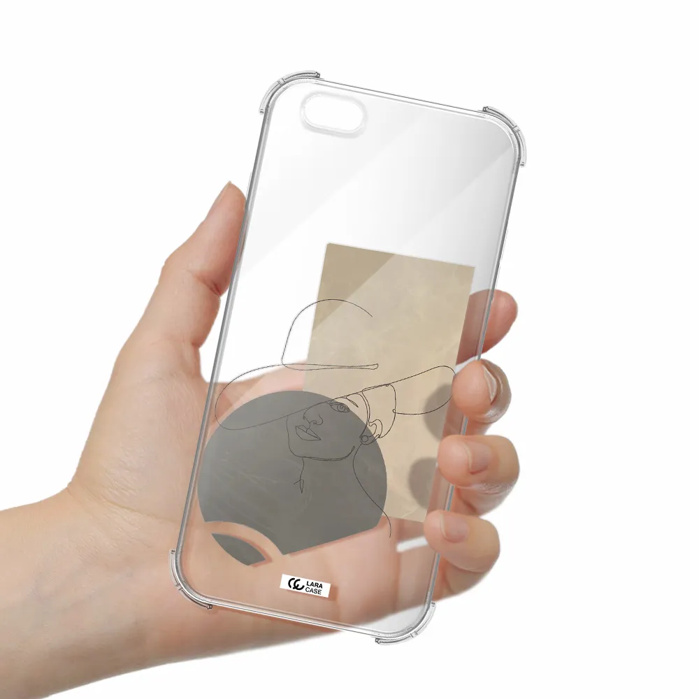 The Lady In The Hat Line Art Apple iPhone 6 s plus Clear PC Case