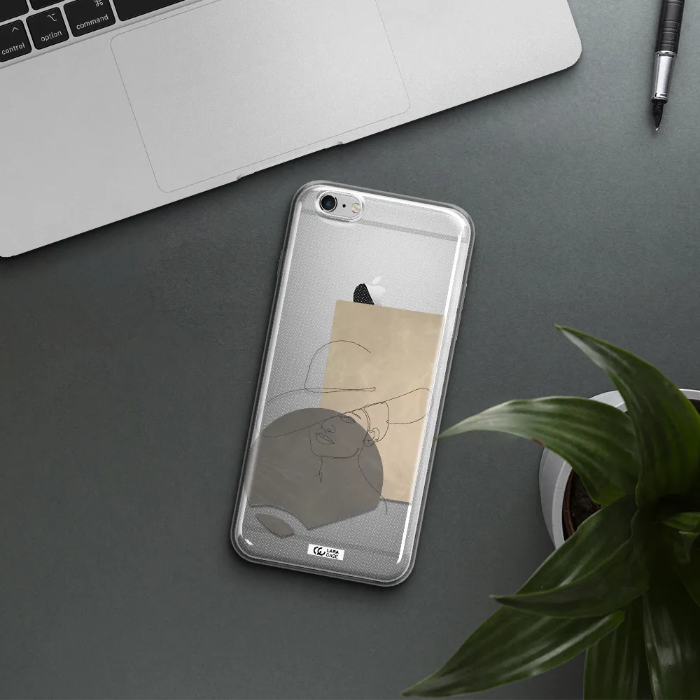 The Lady In The Hat Line Art Apple iPhone 6 s plus Clear TPU Case
