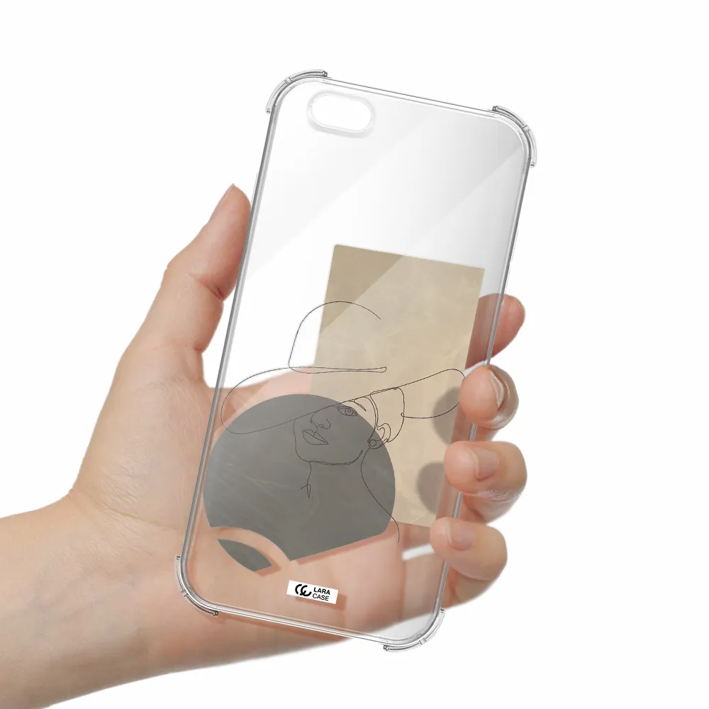 The Lady In The Hat Line Art Apple iPhone 6S Clear PC Case
